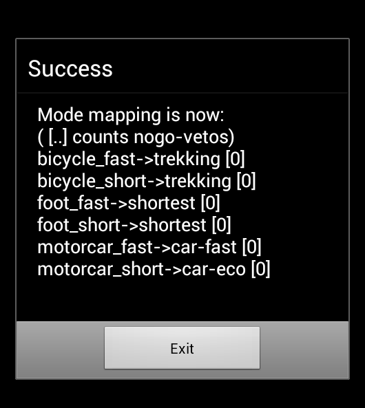 Profiles selection summary